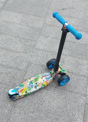 Самокат трехколесный maxi s “best scooter”, колеса pu со светом