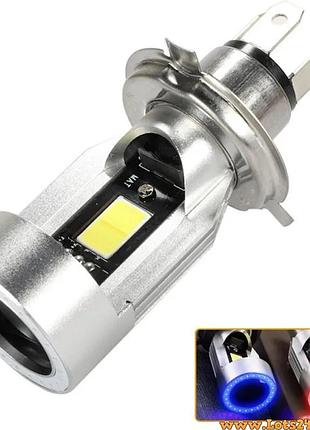 Автолампы мотолампы h4 led 6000k ангельские глаза светодиодные led лампочки лучше чем галогеновые ксенон дхо drl с кулером 12v 24v