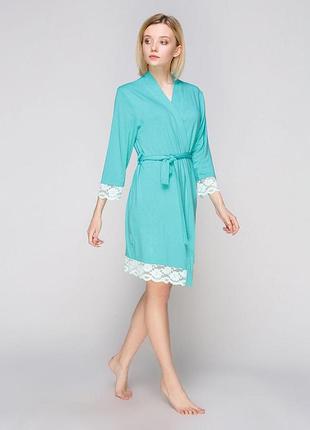 Халат женский, вискоза, мятный, serenade, модель 5507н m