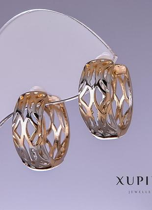 Серьги xuping 20х8мм "позолота 18к, родий"