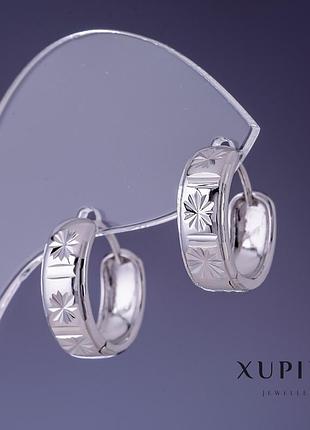 Серьги xuping 6х15мм родий