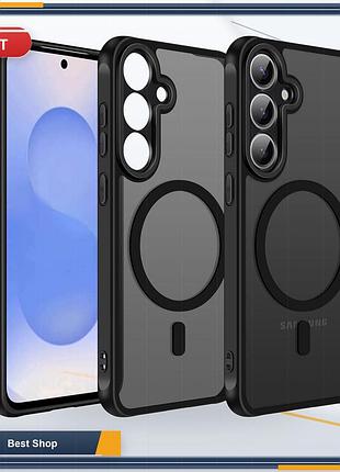 Чохол накладка бампер ivoler для samsung galaxy s25+ 5g / s25 plus 5g, magsafe, матовий чорний, полікарбонат