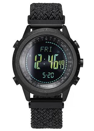 Чоловічий наручний годинник north edge desert nylon power 5bar механічний, з компасом.