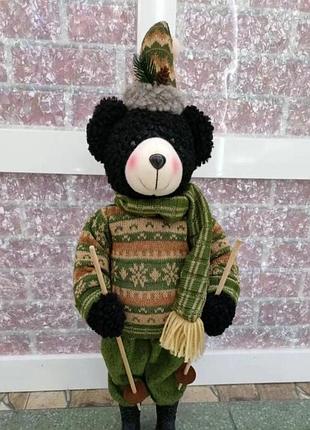Фигура новогодняя на лестнице stenson bear m17240-b 19488 55 см