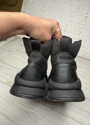 Крутые черные кожаные ботинки timberland 6