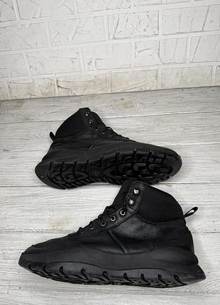 Крутые черные кожаные ботинки timberland 5