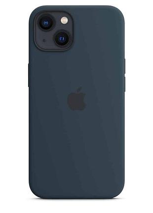 Силіконовий чохол для iphone з підтримкою magsafe темно-синій - iphone 14