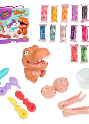 Детский набор для творчества "мистер тесто dino dentist" 41020, 24 предмета