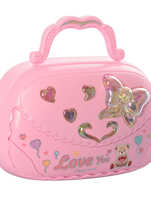 Уцінка! музична скринька сумочка bambi 9220(pink)-uc дзеркало, механічна