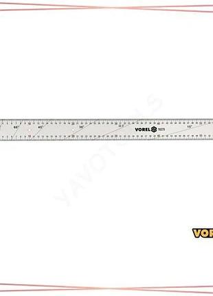 Кутник алюмінієвий vorel 600 х 390 мм з розмітками кутів 15-75° для точного вимірювання кутів sku_18370