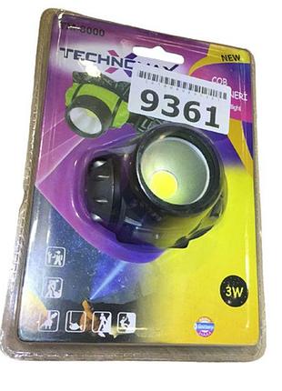 Фонарь налобный technomax tm-8000 9361 3 вт серый
