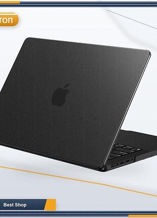 Чехол накладка для macbook pro 14 eoocoo m1 m2 m3 m4 m5 2021-2026 жесткий корпус матовый черный защита углов