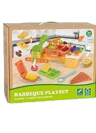 Набор теста для лепки 4 цвета с формами barbeque playset