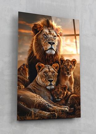 Картина на склі novellaprint "гордість левів" 30x45см (pic-551-00)