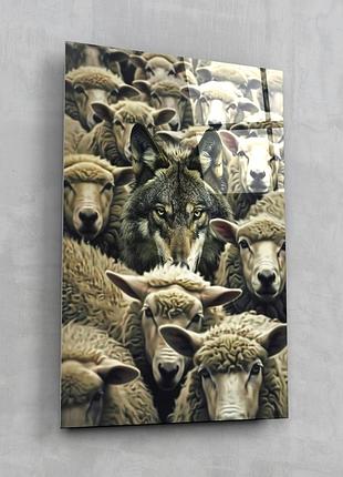 Картина на склі novellaprint "вовк серед овець" 30x45см (pic-549-00)