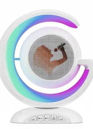 Нічний лампа з бездротовою bluetooth колонкою lightshow з одним мікрофоном ys-110 білий