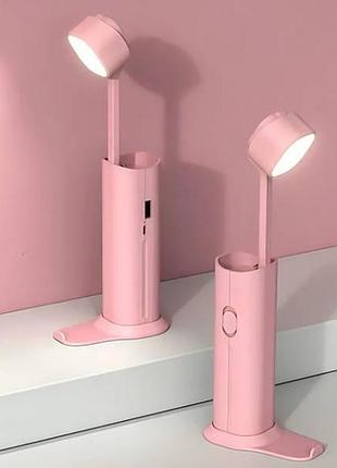Настільна лампа sobi flashlight d16 led з акумулятором 5000 mah рожева