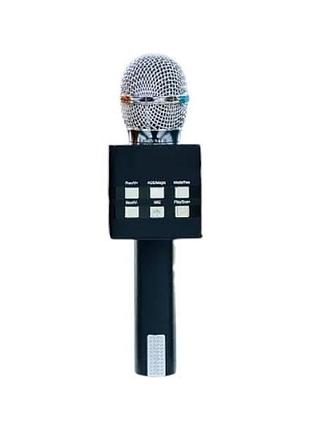 Мікрофон караоке бездротовий bluetooth usb чорний+срібло