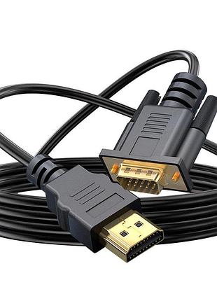 Hdmi vga кабель переходник full hd 1920x1080p конвертер видеосигнала адаптер для монитора проектора 1.8 метра