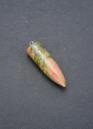 Кулон маятник шар из камня унакит 13х40х45мм (+-)