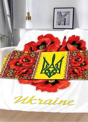 Плед патріотичний 3d макове серце україни 12168 160х200 см