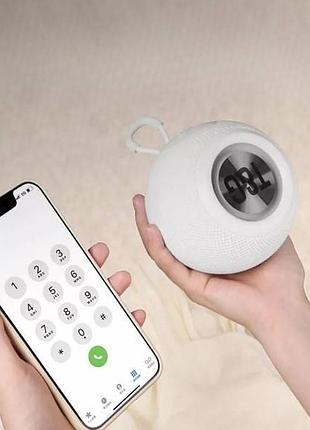 Колонка bluetooth шар c функцией speakerphone с радио tg337 белая