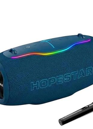 Колонка з мікрофоном акумуляторна 24000 mah hopestar h86 180w синя