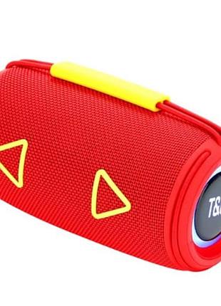 Колонка bluetooth с rgb подсветкой speakerphone радио tg657 красная