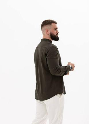 Рубашка мужская из льна 31347 xxl хаки