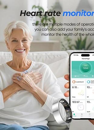 Смарт-кільце biemha smart ring size 9 silver, ios android, ip68, сон, пульс, активність 7