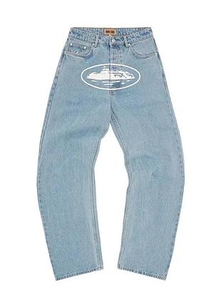 Corteiz denim genes alcatraz baggy blue washed jeans