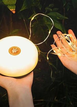 Ліхтар кемпінговий акумуляторний з гірляндою 20м 200led kxk-828-1