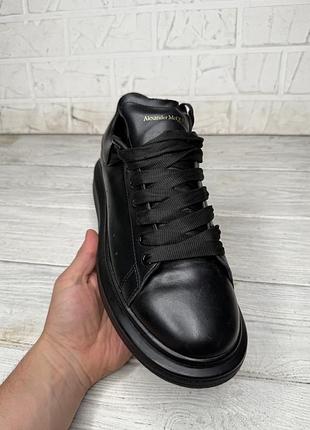 Крутые черные кожаные кроссовки alexander mcqueen 3