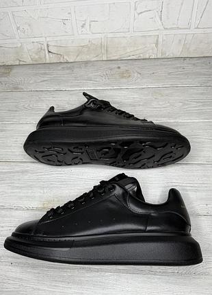 Крутые черные кожаные кроссовки alexander mcqueen 4