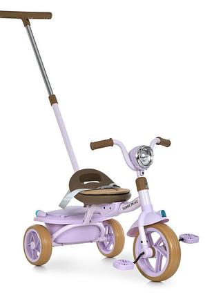 Дитячий триколісний велосипед mt 1037-1 lilac, з батьківською ручкою