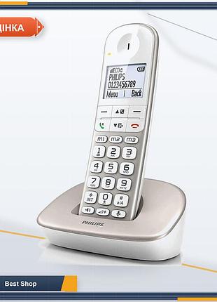 Бездротовий телефон philips xl4901s/38 сріблястий, з великими кнопками, дисплеєм 1.9", функцією підсилення гучності