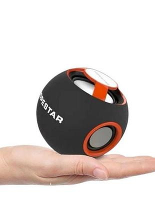 Bluetooth-колонка акумуляторна з вбудованим fm-приймачем li-pol 500mah hopestar h46 чорна з оранжевим