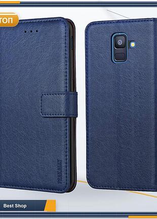 Чехол для телефона кошелек peakally samsung galaxy a6 2018 синий pu кожа tpu подставка слоты для карт магнит