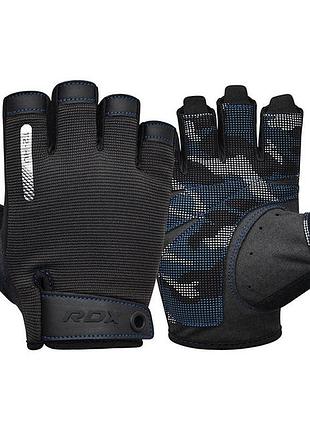 Перчатки для фитнеса rdx t2 half blue xl