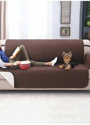 Покрывало на диван двустороннее couch coat коричневое