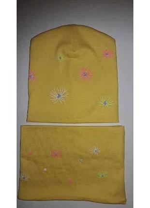 Шапка павутинка (ш х) дівч. жовтий трикотаж 1238 40-44см (р) тм vitex