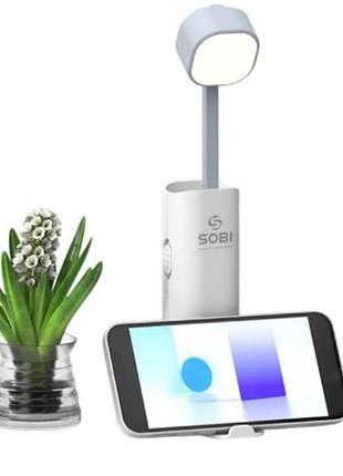 Настольная лампа sobi flashlight d16 led с аккумулятором 5000 mah белая
