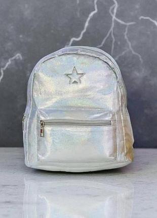 Рюкзак дитячий блискучий на 1 відділення 25*16*29см с 32087 срібло