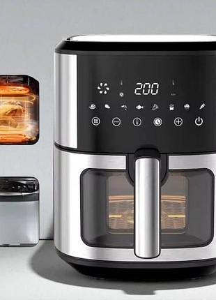 Аэрофритюрница 8,5л 1800вт sokany sk-10042 черная с серым