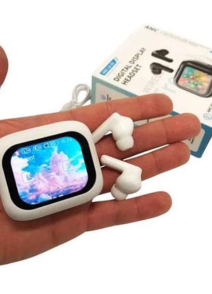 Бездротові навушники з дисплеєм lx10 tws earbuds led white