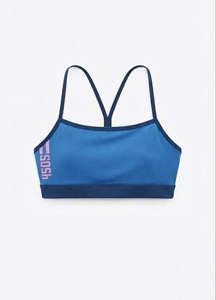 Женский спортивный топ asos 4505 / синий кроп-топ для фитнеса и тренировок