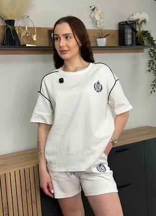 Костюм женский летний из коттона fashion 188 20571 l белый