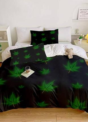 Постільна білизна 3d полуторна з мікросатину calmleaf 31399 150х215 см 50х70 см