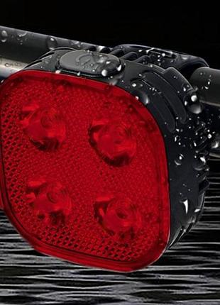 Велоліхтар акумуляторний вологостійкий fy-328-4led чорний