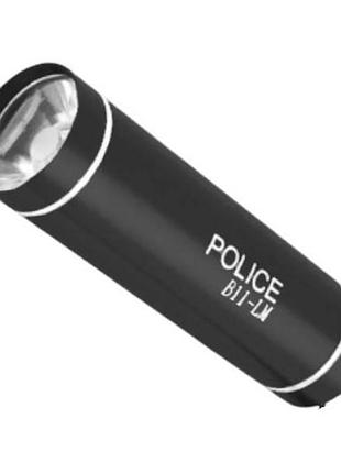Фонарик ручной police b11-lm, на батарейках 3xaaa, 9см*2,5см чёрный